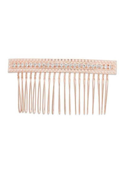 Linear Crystal and Pearl Hair Comb - Simply chic with crystals and seed pearls, this
